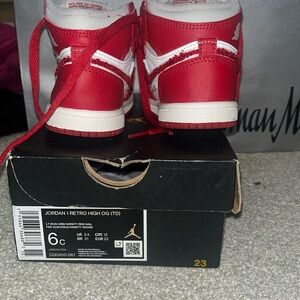 Air Jordan 1 Retro High OG (TD) “Varsity Red” Size 6C [CU0450-061]